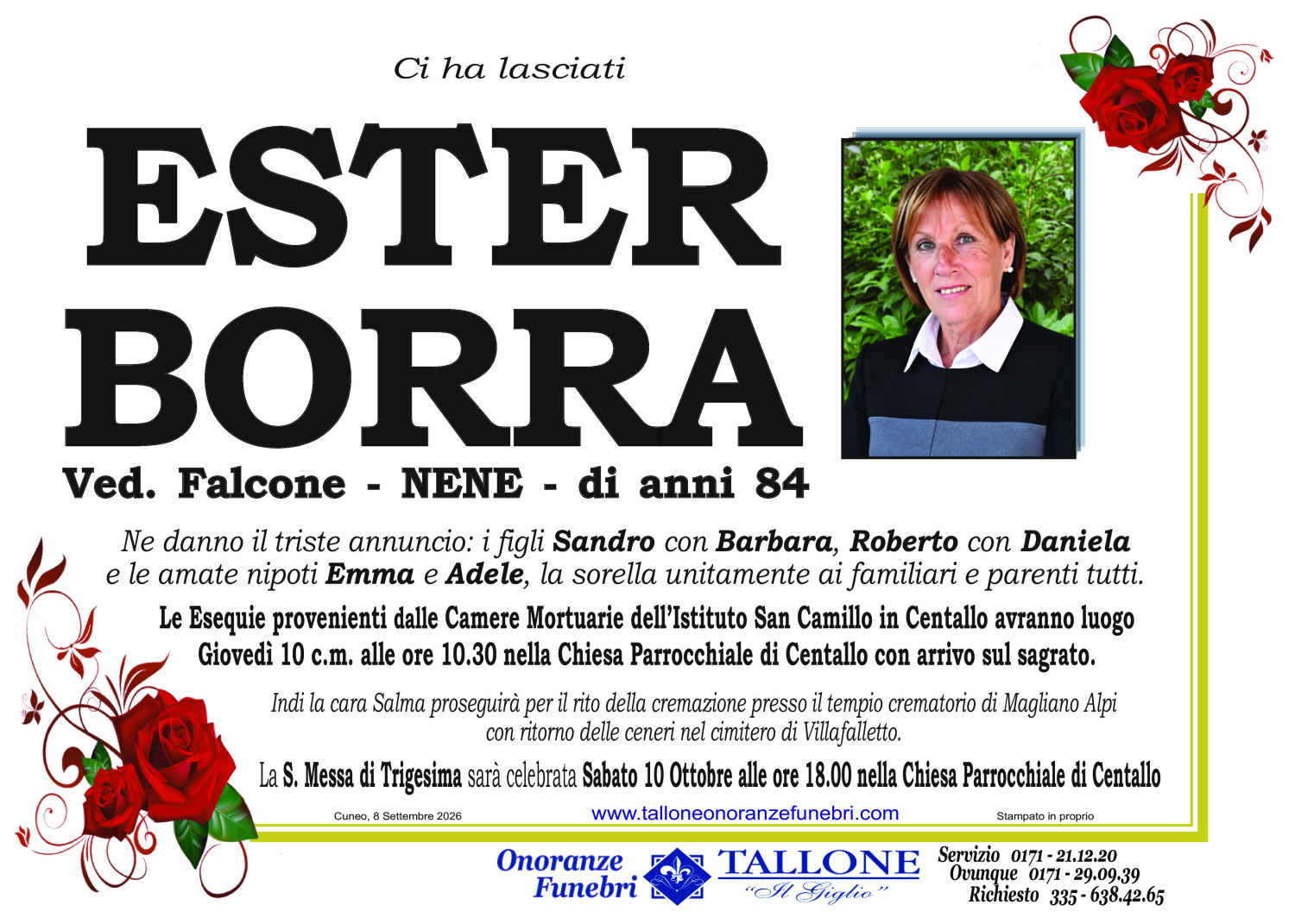 Ester Borra<small class='fs-20'><br/>- Nene -<br/>Ved. Falcone</small>